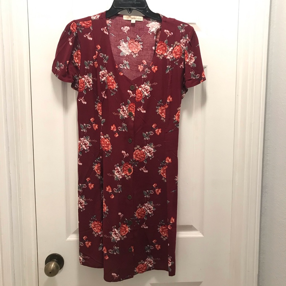 Red floral dress